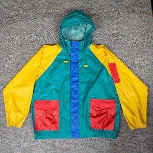 Vintage 90's Norm Thompson Rain Coat Jacket Men's Medium Outdoors Pockets Color